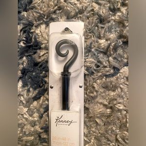 Brand New Kenney Irvine Spiral Hook Curtain Rod with black finish
